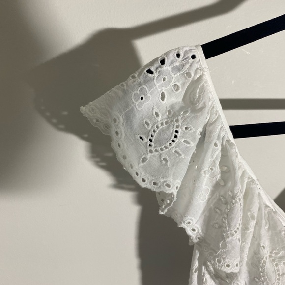 White&Blue Zara Eyelet Cutout Top - Picture 5 of 7